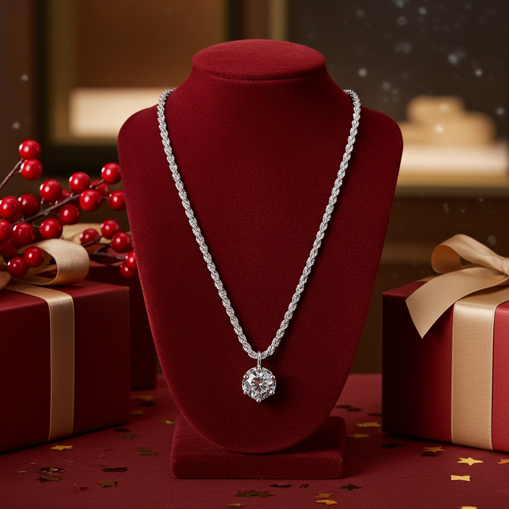 1 Carat Moissanite 925 Sterling Silver Necklace